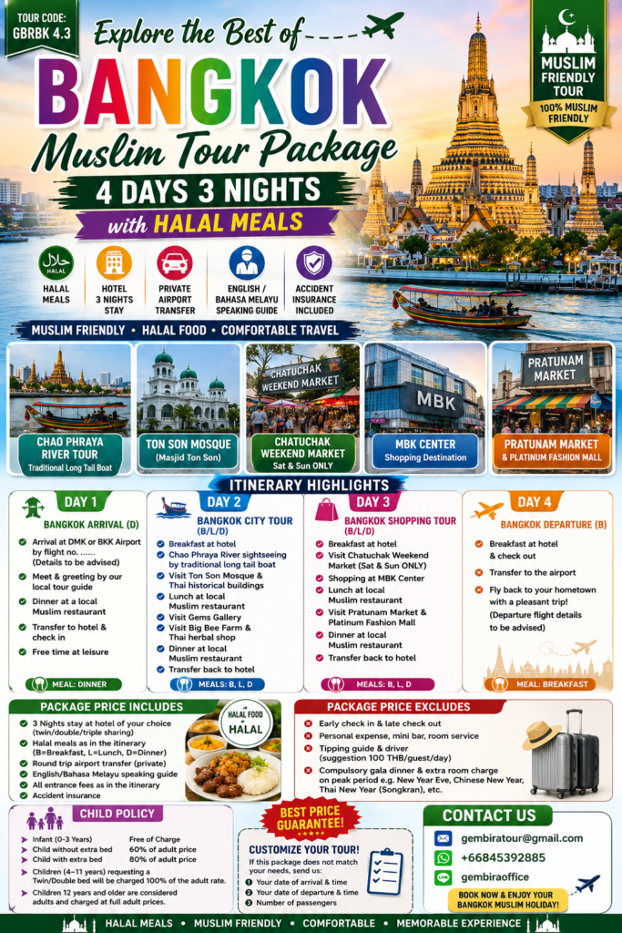 Bangkok Muslim tour package 